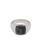 Tom Wood Kay Ring in Black Larvikite