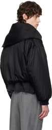 AARON ESH Black Shoulder Lapel Bomber Jacket