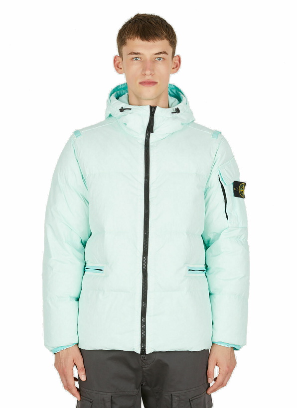 Photo: Hooded Puffer Jacket in Light Blue