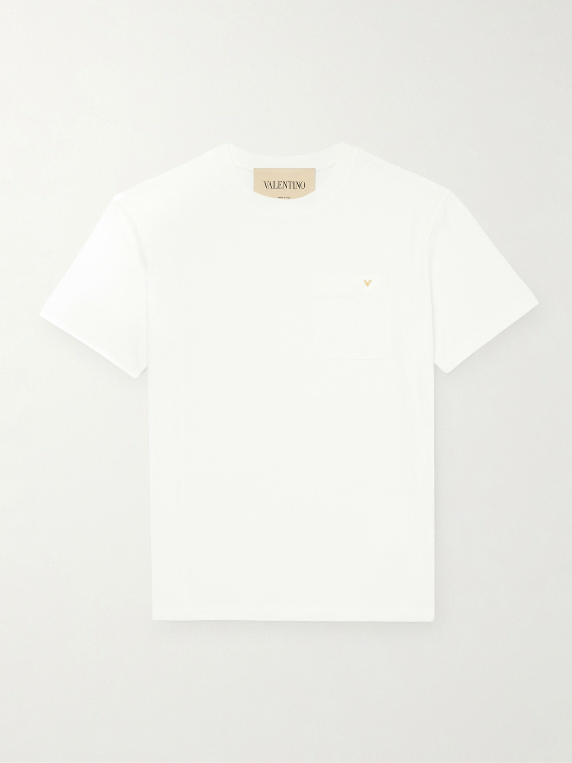 Valentino Garavani - VGold Cotton-Jersey T-Shirt - White