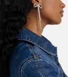 Self-Portrait Bow crystal-embellished earrings