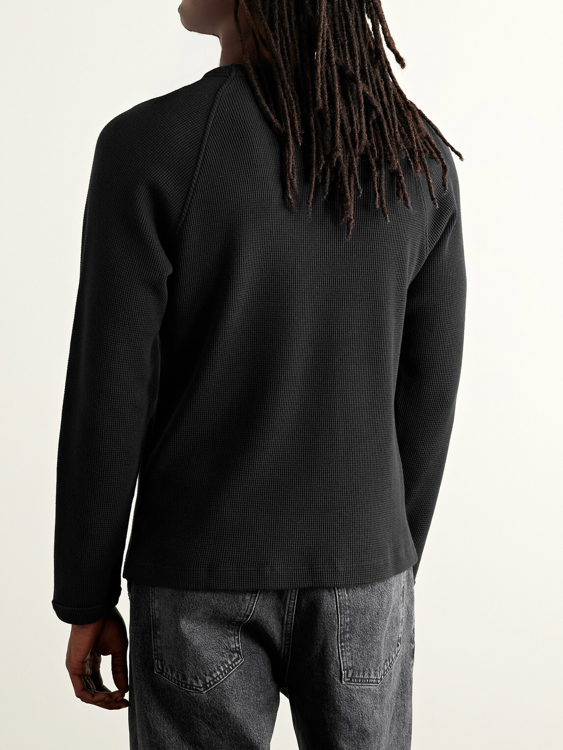 AGOLDE - Payson Waffle-Knit Cotton-Blend T-Shirt - Gray
