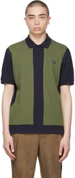 Comme des Garçons Homme Deux Navy & Khaki Fred Perry Edition Colorblocked Polo