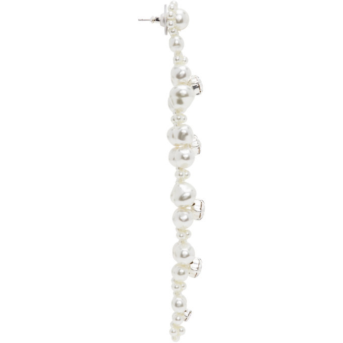 Simone Rocha White Jewelled Cluster Drip Earrings Simone Rocha