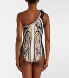 La DoubleJ Goddess printed one-shoulder swimsuit