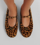 Prada Leopard-print calf hair Mary Jane flats