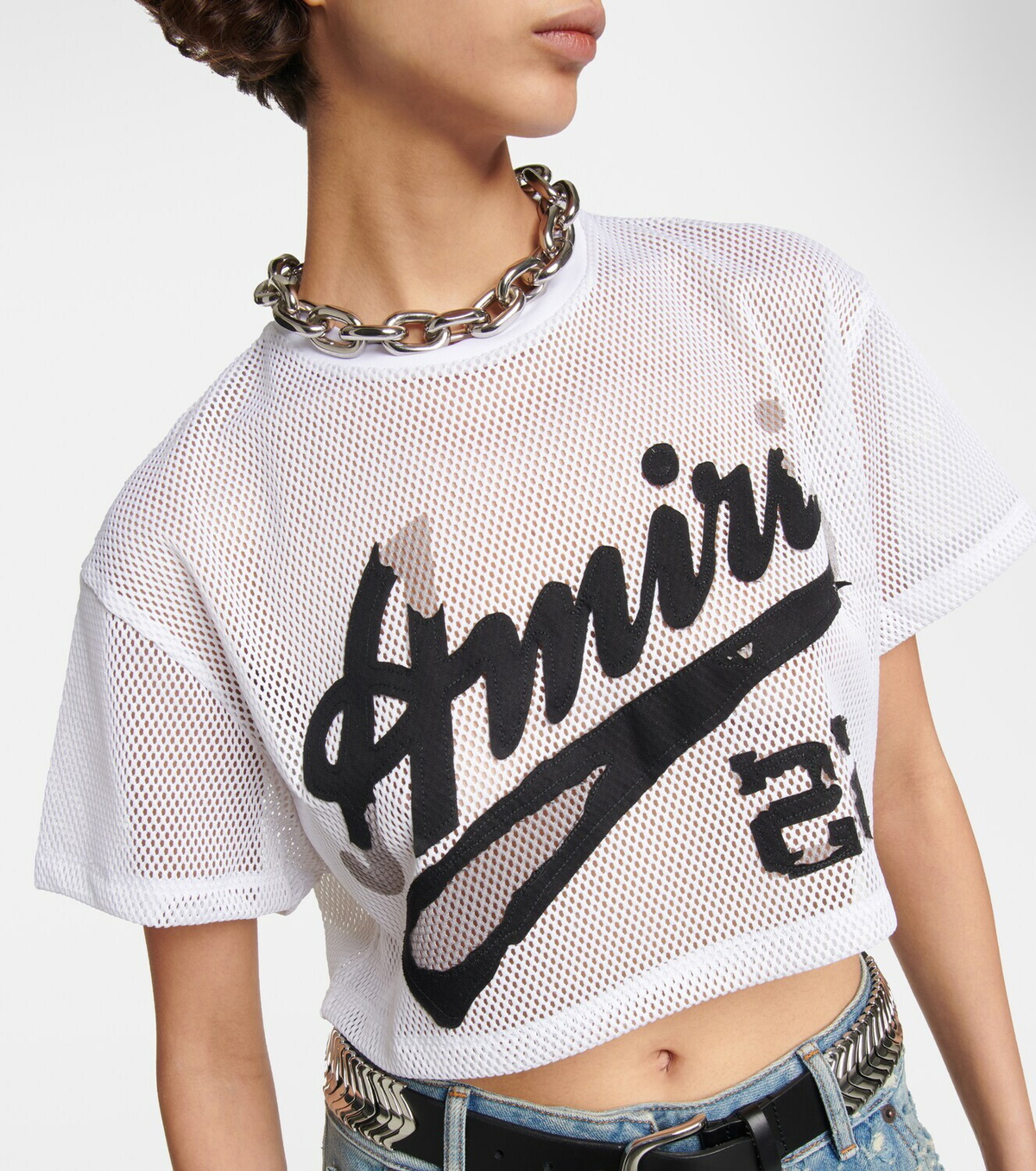 andmary♡Ami shirring logo tops♡white ANDMARY】Ami shirring logo tops