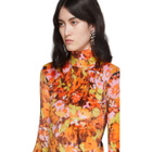 Richard Quinn Orange Floral Turtleneck