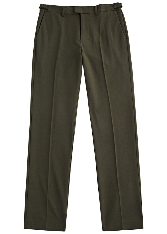 Photo: Percival Straight-leg Wool Trousers Green