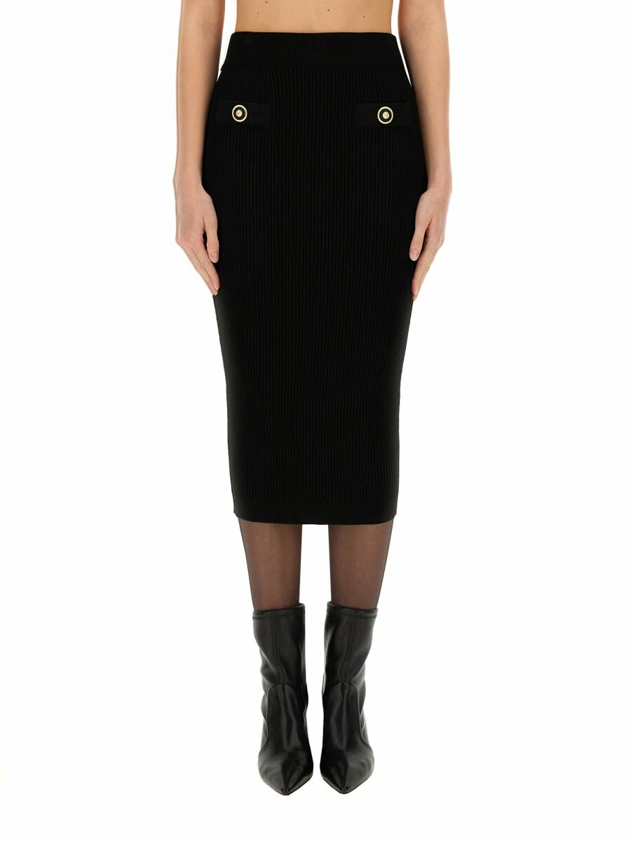 【送料&関税込】Balmain Hw Monogram Knit Knee Skirt Balmain Hw Monogram Knit Knee Skirt | italist
