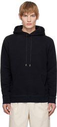 Sunspel Black Loopback Hoodie