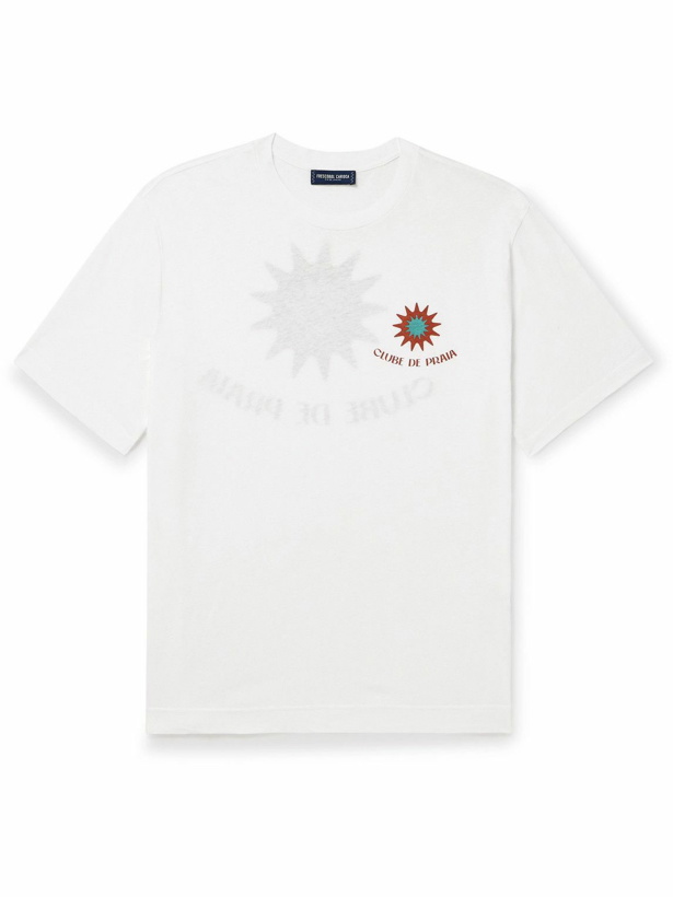 Photo: Frescobol Carioca - Dinis Clube de Praia Printed Cotton and Linen-Blend Jersey T-Shirt - White