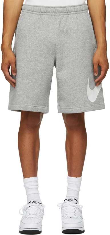 Photo: Nike Grey & White Fleece Sportswear Club Shorts