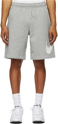 Nike Grey & White Fleece Sportswear Club Shorts