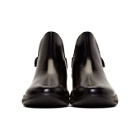 Prada Black Brushed Leather Ankle Boots