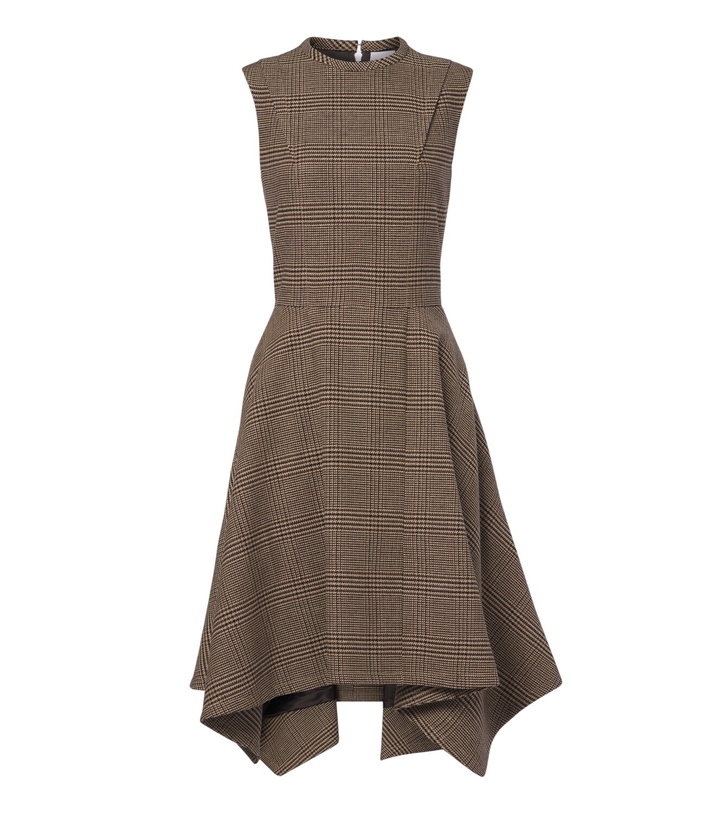 Photo: Patou Asymmetric Prince of Wales midi dress
