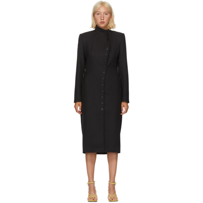 Photo: Situationist Black Wool Asymmetric Blazer Dress