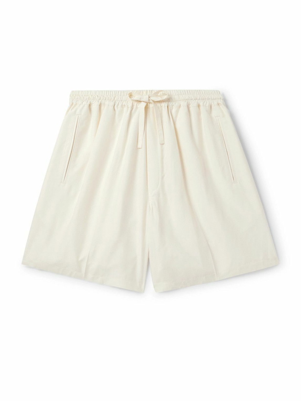 Photo: UMIT BENAN - Julian Straight-Leg Silk-Poplin Shorts - Neutrals