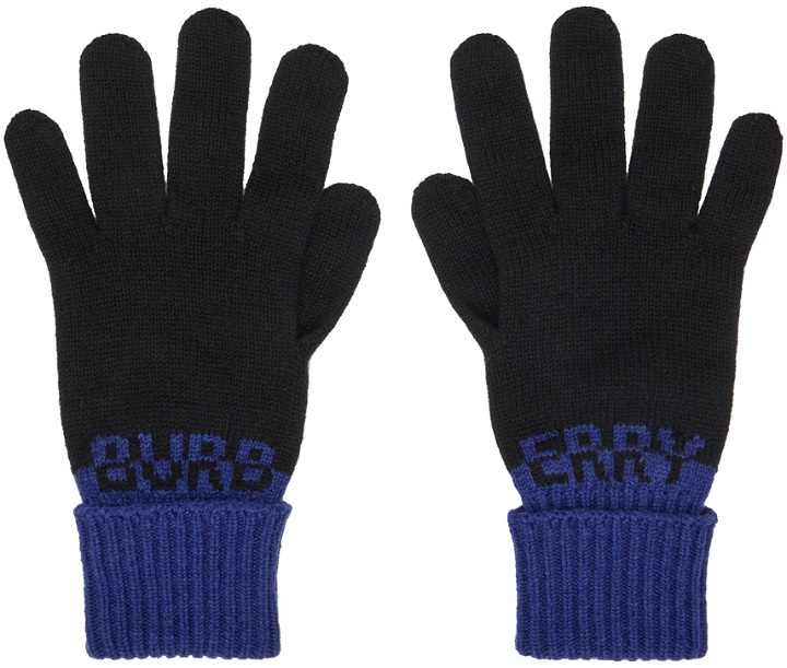 Photo: Burberry Black & Blue Two-Tone Gloves