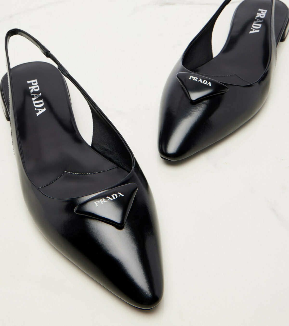 Prada Leather slingback ballet flats