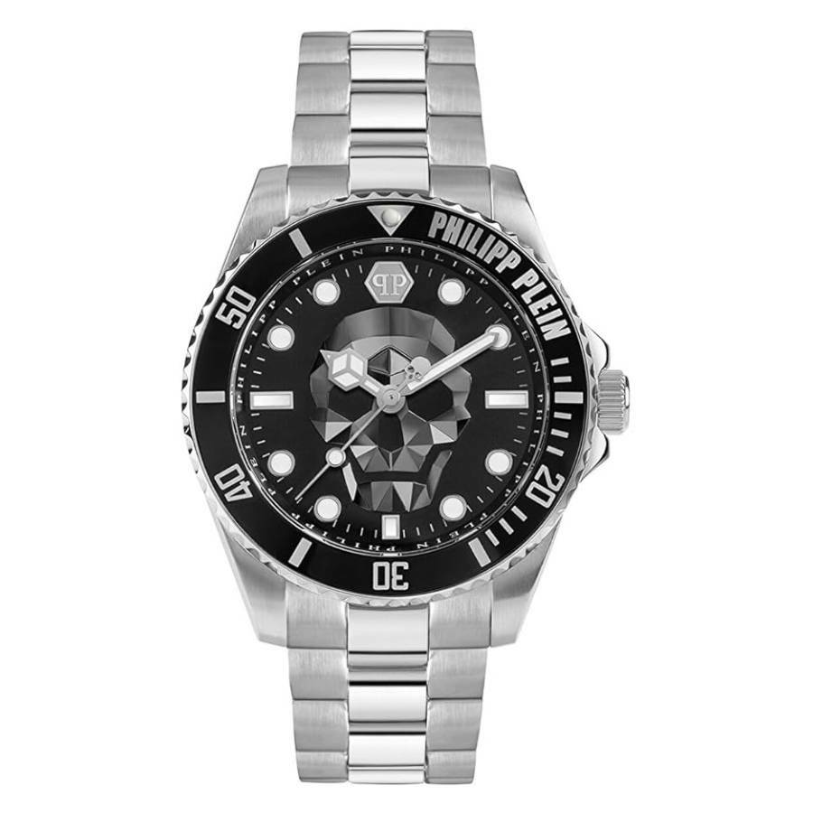 Philipp Plein The Skull Diver Quartz Black Dial Mens Watch PWOAA0522