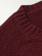 Boglioli - Slim-Fit Brushed Wool and Cashmere-Blend Sweater - Burgundy