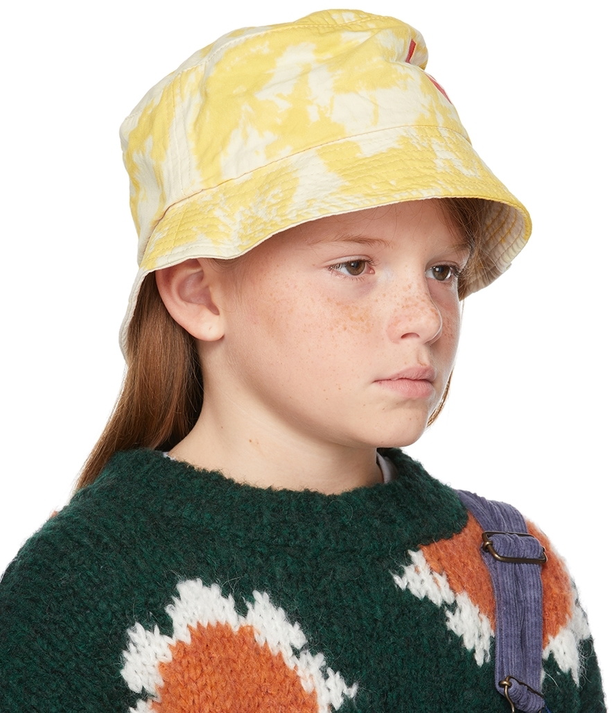 The Animal Observatory Kids White & Yellow Tie-Dye Starfish Bucket Hat