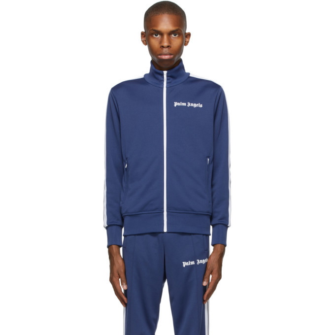 Palm angels navy track jacket hotsell