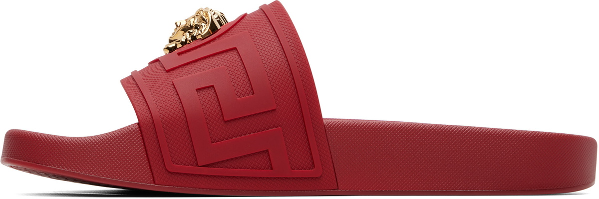 Versace Red 'La Medusa' Slides