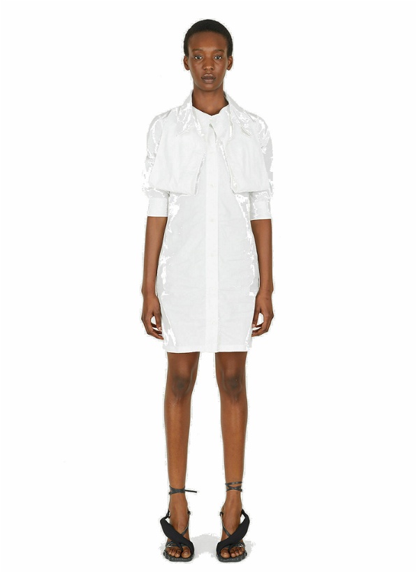 Photo: Extended Collar Shirt Dress in White