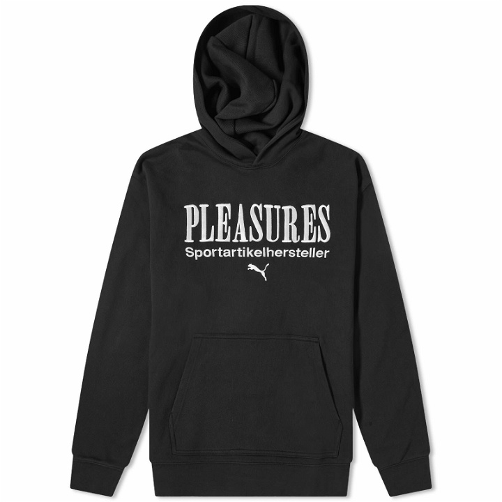 Photo: Puma Men's x Pleasures Graphic Hoodie in Puma Men's Black