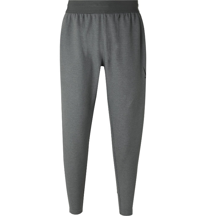 Photo: Nike Training - Tapered Dri-FIT Organic Cotton-Blend Jersey Yoga Sweatpants - Gray