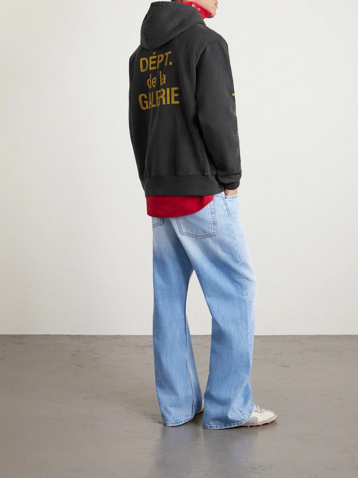 Gallery Dept. - Logo-Print Cotton-Jersey Hoodie - Black
