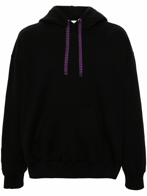 Photo: Lanvin Black Logo-Embroidered Cotton Hoodie