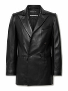 Enfants Riches Déprimés - Florence Double-Breasted Leather Jacket - Black