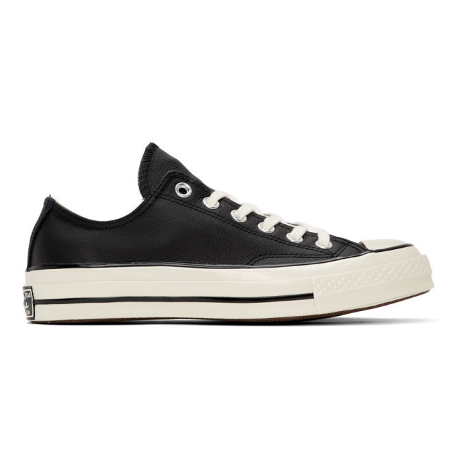 Photo: Converse Black Leather Chuck 70 OX Sneakers