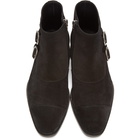 Saint Laurent Black Suede Jodhpur Wyatt Boots