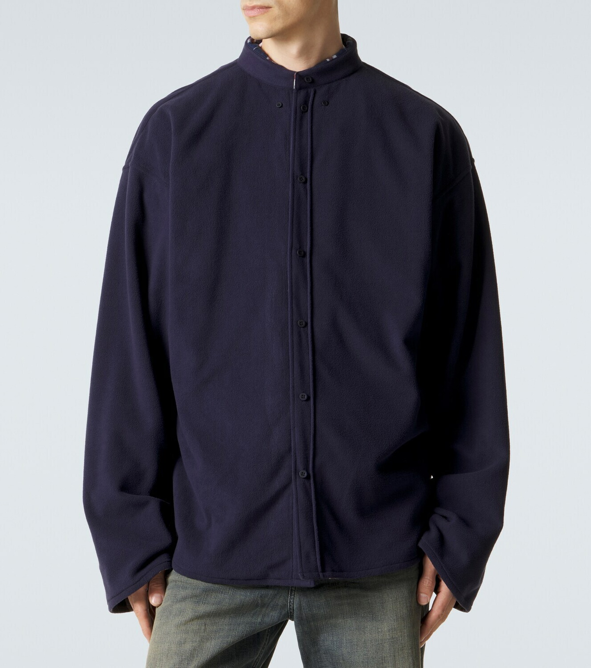 Balenciaga Reversible flannel and fleece shirt