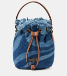 Pucci Small leather-trimmed denim bucket bag