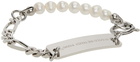 IN GOLD WE TRUST PARIS Silver Pearl Figaro Bracelet