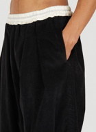 Fold Over Track Pants in Black