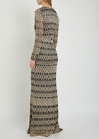 Missoni Patterned Fine-knit Maxi Dress Beige