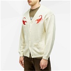 Fucking Awesome Men's Embroidered Scorpion Cardigan in Cream