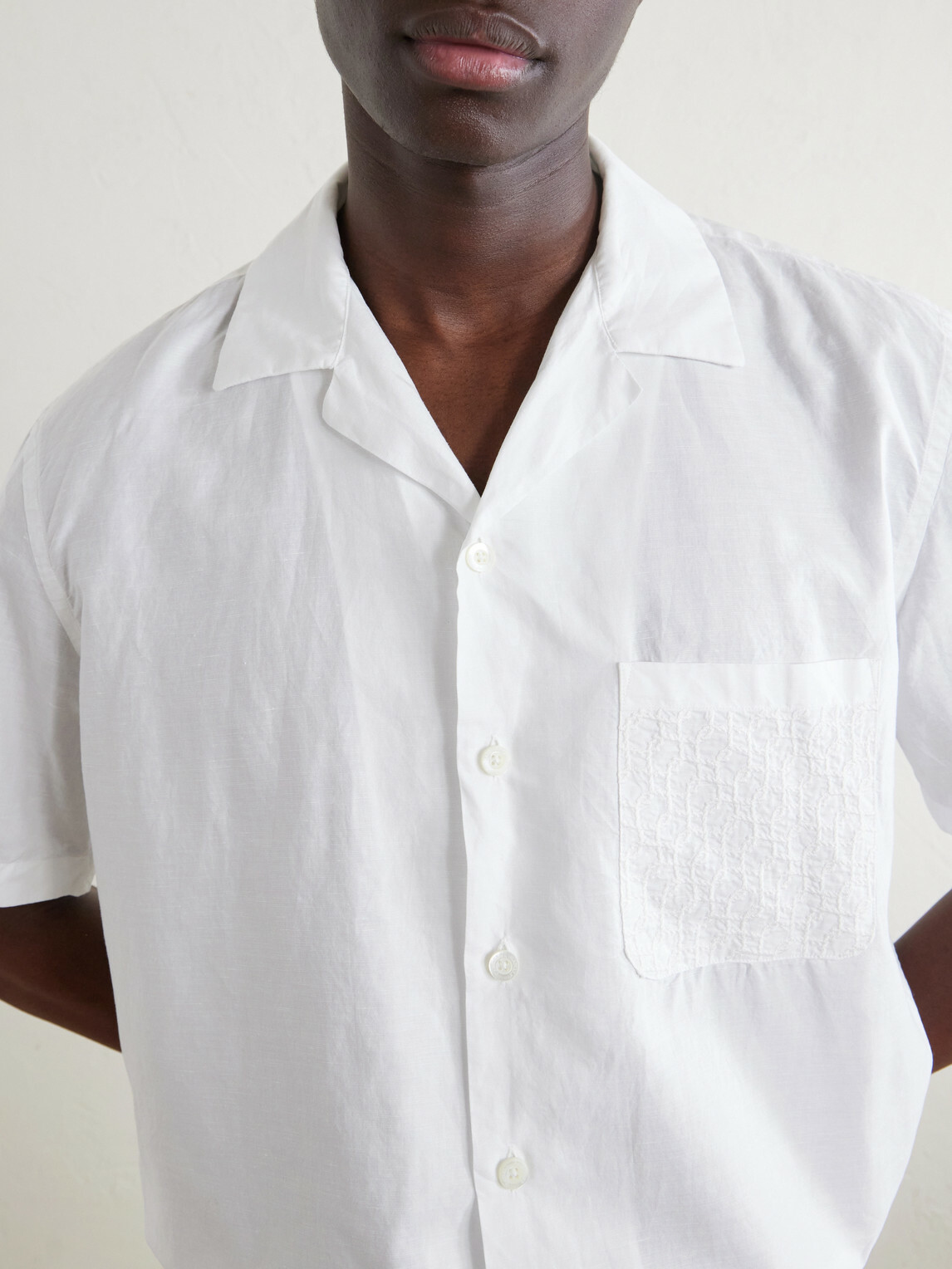 Canali - Camp-Collar Cotton and Linen-Blend Shirt - Neutrals
