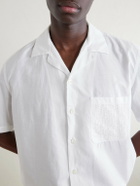 Canali - Camp-Collar Cotton and Linen-Blend Shirt - Neutrals