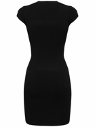 VICTORIA BECKHAM - Cap Sleeve Fitted Viscose Mini Dress