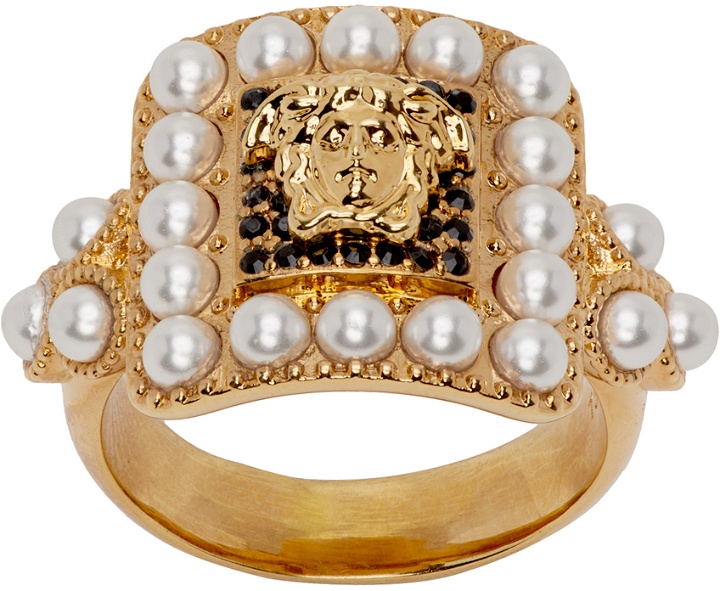 Photo: Versace Gold & Pearl Ring