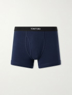 TOM FORD - Stretch Cotton-Blend Jersey Boxer Briefs - Blue
