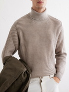 Slowear - Ribbed Virgin Wool Rollneck Sweater - Neutrals