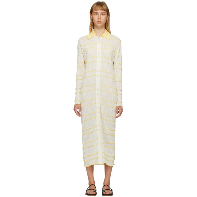 Rus Off-White and Yellow Comete Dress